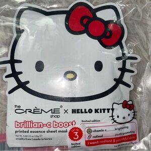 Hello Kitty Creme Shop Sheet Mask 3 Pack Vitamin C Brillian-C Boost Face Mask